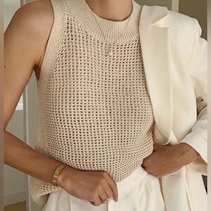 Commense Knit Hollow Solid Vest XS New